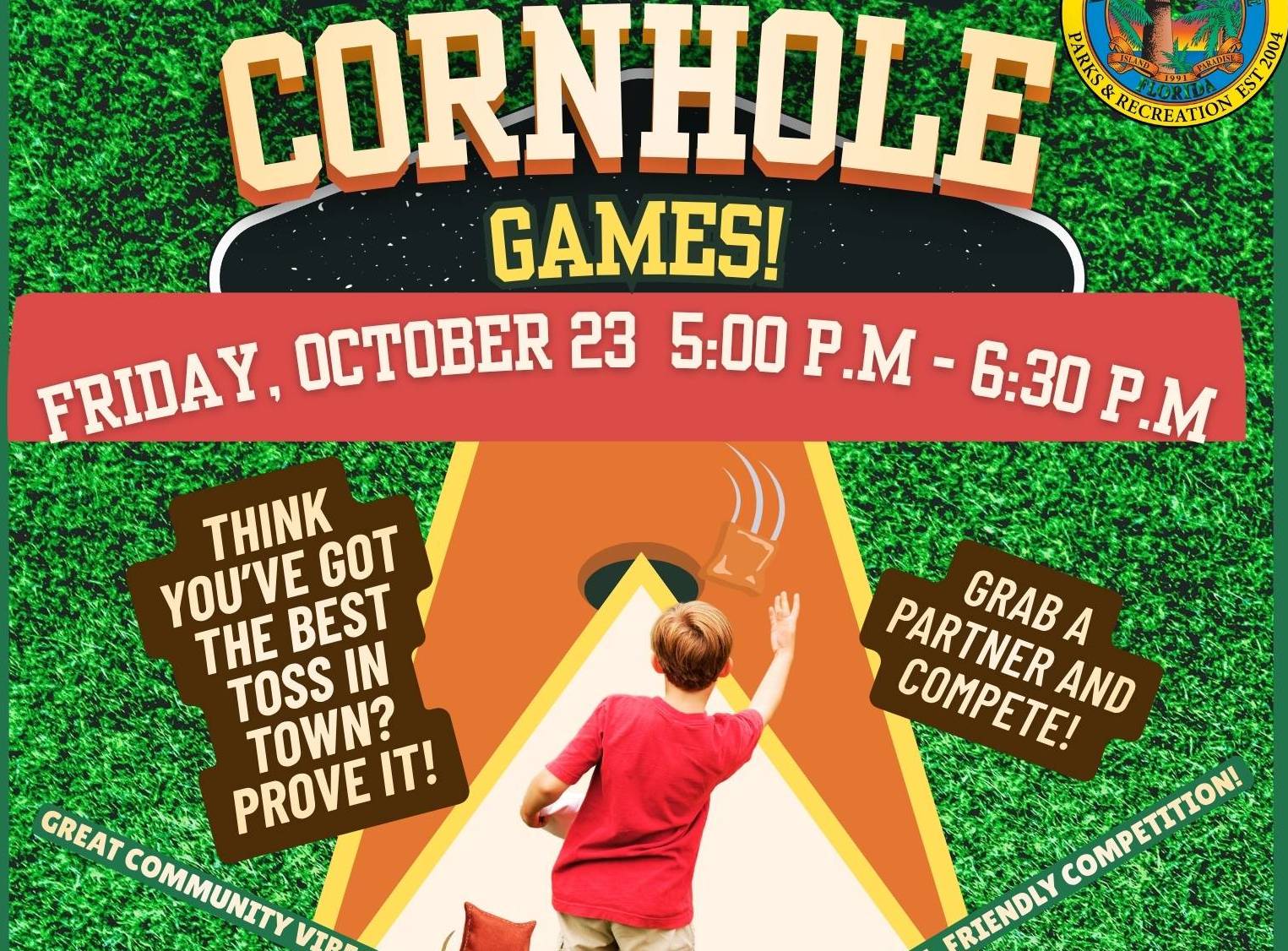 Friendly Cornhole Games - Paradise Park banner